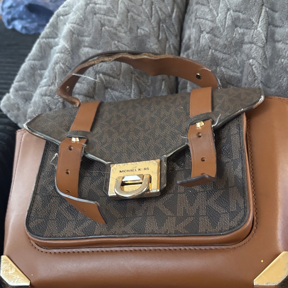 Michael Kors Black and Brown Satchel